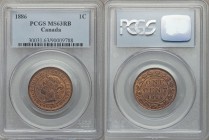 Victoria 6-Piece Lot of Certified Assorted Cents, 1) 1886 - MS63 Red and Brown PCGS, KM7 2) 1893 - MS64 Red ICCS, KM7 3) 1894 - MS63 Red and Brown ICC...