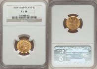 Newfoundland. Victoria gold 2 Dollars 1888 AU58 NGC, KM5. Conservatively graded.

HID09801242017
