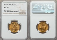 Free City gold 25 Gulden 1930 MS64 NGC, KM150, Fr-44. Mintage: 4,000. A brilliant near gem.

HID09801242017