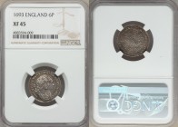 William & Mary 6 Pence 1693 XF45 NGC, KM481, ESC-1529, S-3438. Small flan crack, nice olive-gray toning. 

HID09801242017