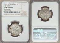 George I "South Sea Company" Shilling 1723-SSC UNC Details (Cleaned) NGC, KM539.3, S-3647. SS and C in alternating angles. Mostly white with just the ...
