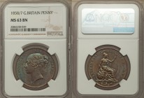 Victoria Penny 1858/7 MS63 Brown NGC, KM739, S-3948. Nice overdate variety with aqua-marine toning. 

HID09801242017
