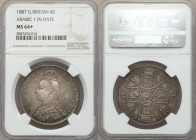 Victoria Double Florin 1887 MS64+ NGC, KM763. Arabic 1 in date variety. Unmarked fields, few small marks on cheek and neck albeit hidden by amazingly ...