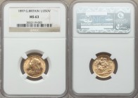 Victoria gold 1/2 Sovereign 1897 MS63 NGC, KM784, S-3878.

HID09801242017