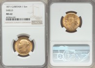 Victoria gold "Shield" Sovereign 1871 MS62 NGC, KM752, S-3856. Die # 45. 

HID09801242017