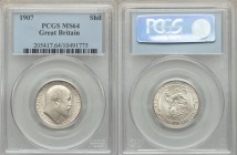 Edward VII Shilling 1907 MS64 PCGS, KM800, S-3982. White untoned with minimal surface marks commensurate with the grade. 

HID09801242017