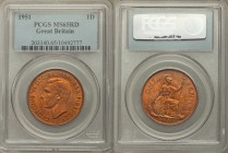 George VI Penny 1951 MS65 Red PCGS, KM869.

HID09801242017