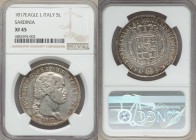 Sardinia. Vittorio Emanuele I 5 Lire 1817 (Eagle)-L XF45 NGC, Torino mint, KM113. 

HID09801242017