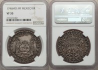 Philip V 8 Reales 1746 Mo-MF VF35 NGC, Mexico City mint, KM103. Lavender and graphite toning. 

HID09801242017