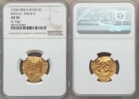 Philip II gold Cob 2 Escudos ND (1556-1598) S-B AU50 NGC, Seville mint, Fr-169. 22mm. 6.72gm. 

HID09801242017