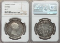 Isabel II 20 Reales 1850 XF45 NGC, Madrid mint, KM593.2. Mintmark 6-pointed star. 

HID09801242017