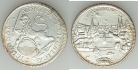 Zurich. Canton "City View" 1/2 Taler 1720 AU (cleaned, ex-jewelry), KM146. 33mm. 13.76gm. Always popular Zurich harbor city view type, this one is nic...