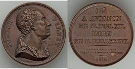 4-Piece Lot of Uncertified Assorted copper Medals ND XF Including: 1) "Joseph Vernet" 1818 - 40mm.37.25gm. 2) "Antoine Arnold" 1817 - 40mm. 37.63gm. 3...