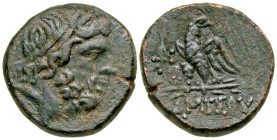 Pontos, Amisos. Time of Mithridates VI. Ca. 120-63 B.C. AE 21 (21.2 mm, 8.87 g, 1 h). Struck ca. 100-85 B.C. Laureate head of Zeus right / ΑΜΙΣΟΥ, eth...