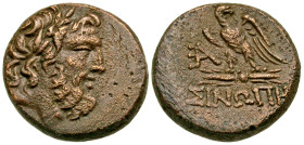 Paphlagonia, Sinope. Civic issue. 120-80 B.C. AE 19 (19.3 mm, 7.99 g, 12 h). Time of Mithridaates VI. Struck ca. 85-65 B.C. Laureate head of Zeus righ...