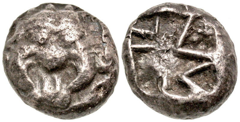 Mysia, Parion. 5th century B.C. AR drachm (13.2 mm, 3.90 g, ' h). Facing gorgone...