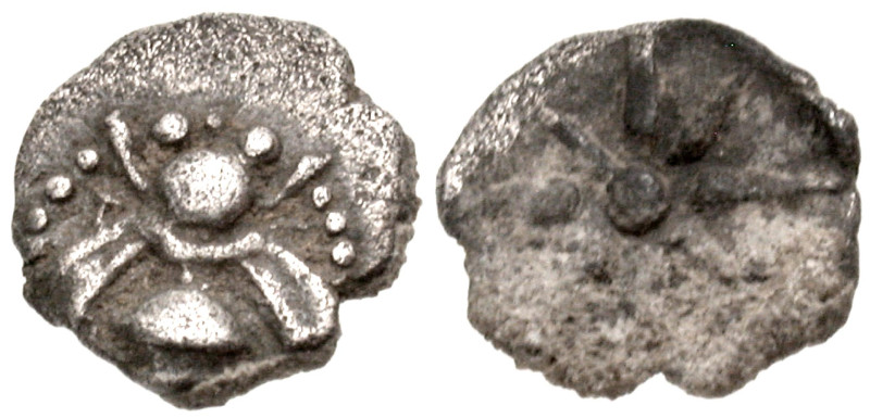 Ionia, Ephesos. Ca. 500-420 B.C. AR tetartemorion (6.5 mm, 0.30 g). Bee / Star w...