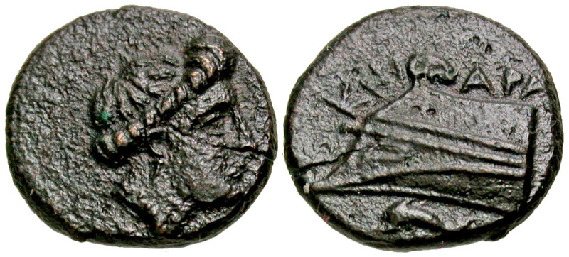 Caria, Knidos. Ca. 375-340 B.C. AE 10 (10.4 mm, 1.45 g, 12 h). Ara-, magistrate....