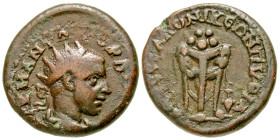 Macedon, Thessalonica. Gordian III. A.D. 238-244. AE 25 (24.5 mm, 12.04 g, 7 h). Struck A.D. 241-4. ΑΥΤ Κ Μ ΑΝΤΩ ΓΟΡΔΙΑΝΟ , radiate, draped and cuiras...