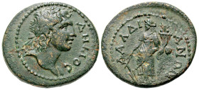 Lydia, Daldis. Pseudo-autonomous. Severan era A.D. 193-235. 24.7 mm, 7.64 g, 7 h). ΔHMOC, laureate youthful bust of Demos right, with slight drapery /...
