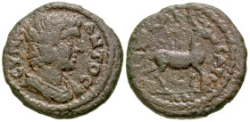 Lydia, Hierocaesarea. Pseudo-autonomous issue under Roman rule. 1st - 2nd century A.D. AE 17 (17 mm, 2.41 g, 11 h). CYNK-ΛHTOC, draped bust of The Sen...
