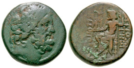 Syria, Seleucis and Pieria. Antiochia ad Orontem. Civic issue. 92-76 B.C. AE 22 (21.7 mm, 8.24 g, 1 h). anonymous . Laureate head of Zeus right / [A]N...