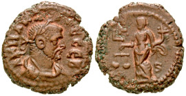 Egypt, Alexandria. Carus. A.D. 282-283. Potin tetradrachm (19.4 mm, 6.59 g, 12 h). Year 1=A.D. 282. A K MA KAPOC CEB, Laureate, draped and cuirassed b...