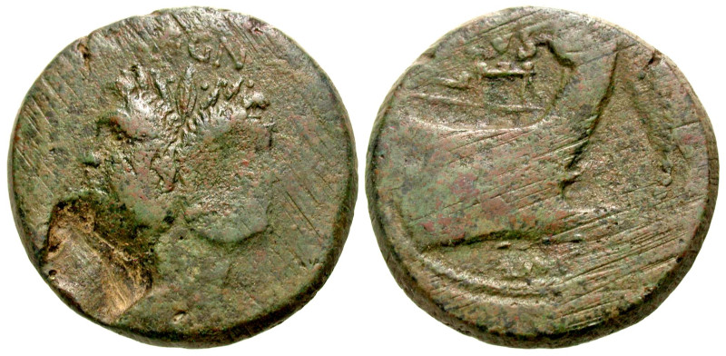 Pompey the Great. 45-44 B.C. AE as (29.8 mm, 19.51 g, 1 h). Sicilian mint. MAGN,...