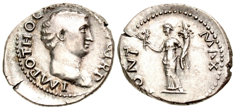 Otho. A.D. 69. AR denarius (20.6 mm, 3.40 g, 6 h). Rome mint. IMP OTHO CAESAR AV...