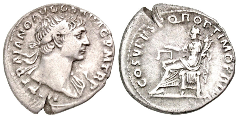 Trajan. A.D. 98-117. AR denarius (20 mm, 3.28 g, 8 h). Rome mint, Struck A.D. 10...