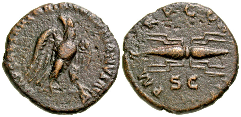Hadrian. A.D. 117-138. AE quadrans (17.5 mm, 3.00 g, 6 h). Rome mint, struck ca....