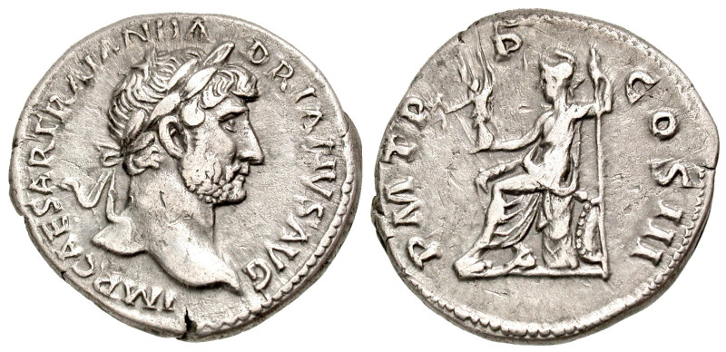 Hadrian. A.D. 117-138. AR denarius (18.2 mm, 3.07 g, 7 h). Rome mint, A.D. 119-1...