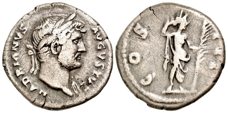 Hadrian. A.D. 117-138. AR denarius (18.8 mm, 2.89 g, 7 h). Rome, A.D. 124-128. H...