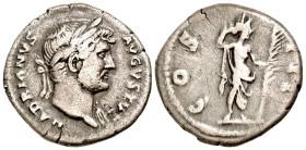 Hadrian. A.D. 117-138. AR denarius (18.8 mm, 2.89 g, 7 h). Rome, A.D. 124-128. HADRIANVS AVGVS AVG, laureate bust right, draped left shoulder / COS II...