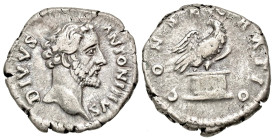 Divus Antoninus Pius. Died A.D. 161. AR denarius (18.67 mm, 3.29 g, 11 h). Rome mint, struck under Marcus Aurelius and Lucius Verus, A.D. 161. DIVVS A...