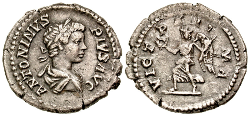 Caracalla. A.D. 198-217. AR denarius (20.0 mm, 2.37 g, 12 h). Rome mint, struck ...