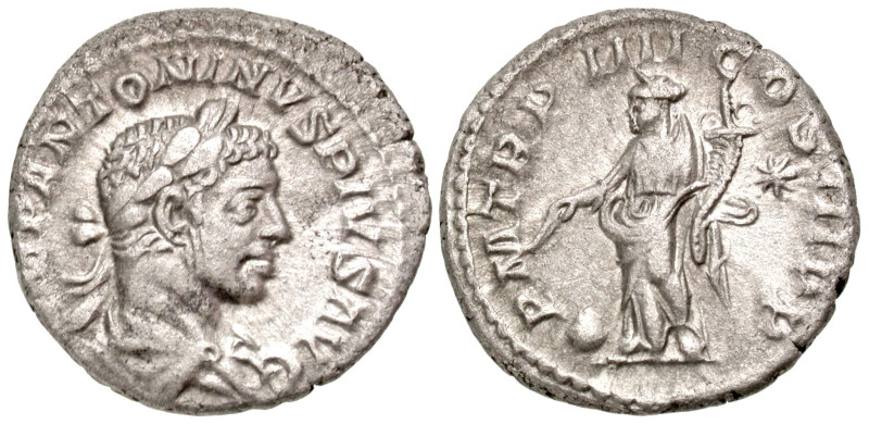 Elagabalus. A.D. 218-222. AR denarius (17.9 mm, 3.03 g, 6 h). Rome mint, struck ...