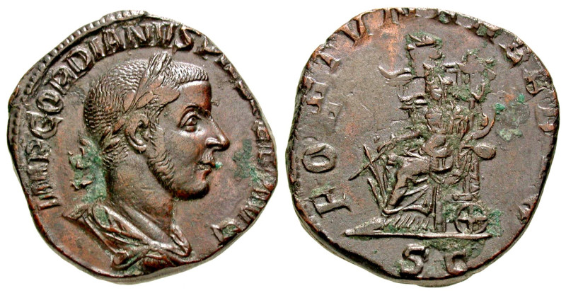 Gordian III. A.D. 238-244. AE sestertius (28.2 mm, 18.86 g, 6 h). Rome mint, A.D...