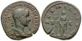 Gordian III. A.D. 238-244. AE sestertius (31.4 mm, 20.55 g, 12 h). Rome mint, A.D. 238. IMP CAES M ANT GORDIANVS AVG, Laureate, draped and cuirassed b...