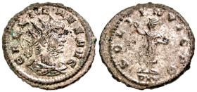 Gallienus. A.D. 253-268. Silvered BI antoninianus (21 mm, 3.41 g, 6 h). Asia Minor mint. GALLIENVS AVG, Radiate head of Gallienus right / SOLI INVICTO...