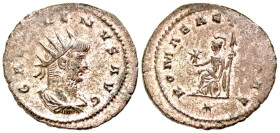 Gallienus. A.D. 253-268. Silvered BI antoninianus (22.4 mm, 3.06 g, 12 h). Asia Minor mint. GALLIENVS AVG, Radiate head of Gallienus right / ROMAE AE[...