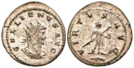 Gallienus. A.D. 253-268. Silvered BI antoninianus (23.2 mm, 3.84 g, 12 h). Antioch mint, A.D. 265. GALLIENVS AVG, radiate, draped, and cuirassed bust ...
