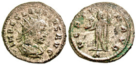 Claudius II Gothicus. A.D. 268-270. AE antoninianus (20.7 mm, 3.28 g, 11 h). Antioch mint, Struck A.D. 268. IMP C CLAVDIVS AVG, radiate head left / NE...