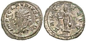 Claudius II Gothicus. A.D. 268-270. Silvered BI antoninianus (21.6 mm, 3.66 g, 6 h). Antioch mint, struck A.D. 268-269. IMP C CLAVDIVS AVG, radiate, d...