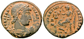 Constantine I. A.D. 307/10-337. AE centenionalis (19.6 mm, 2.49 g, 12 h). Constantinople mint, Struck A.D. 328. CONSTANTI-NVS MAX AVG, diademed, drape...