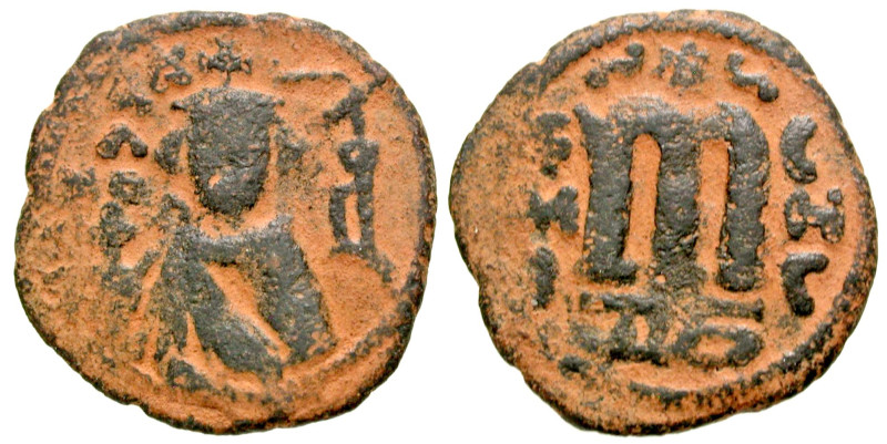 Arab-Byzantine, Umayyad Caliphate. AE follis (22 mm, 3.45 g, 7 h). Hims (Emesa) ...