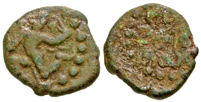 India, Banas of Madurai. A.D. 1469-1476. Copper unit (15.6 mm, 2.67 g). Garuda r...