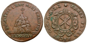 Germany States, Hartz. Mining token by Ernst Puter Hecht . AE Rechpfennig (27.6 mm, 4.57 g, 7 h). Early 1700's. Shield / Mountain with cross. Good VF....