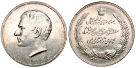 Iran, Pahlavi Dynasty. Muhammad Reza Shah. 1941-79. AR medallion (37 mm, 21.32 g, 12 h). Celebrating 25 years of rule. Tehran Mint, SH1344 (1965). Hea...