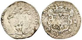 Italian States, Savoy. Vittorio Amedeo I. 1630-1637. AR 5 soldi (26.9 mm, 5.59 g, 8 h). Type 3. Torino mint. MIR 717; KM 130. Fine, weak spots. Rare. 